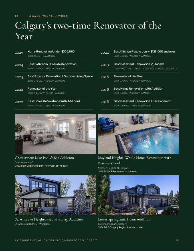 Sample page 3 from the The Calgary Renovation Cost Guide 2026