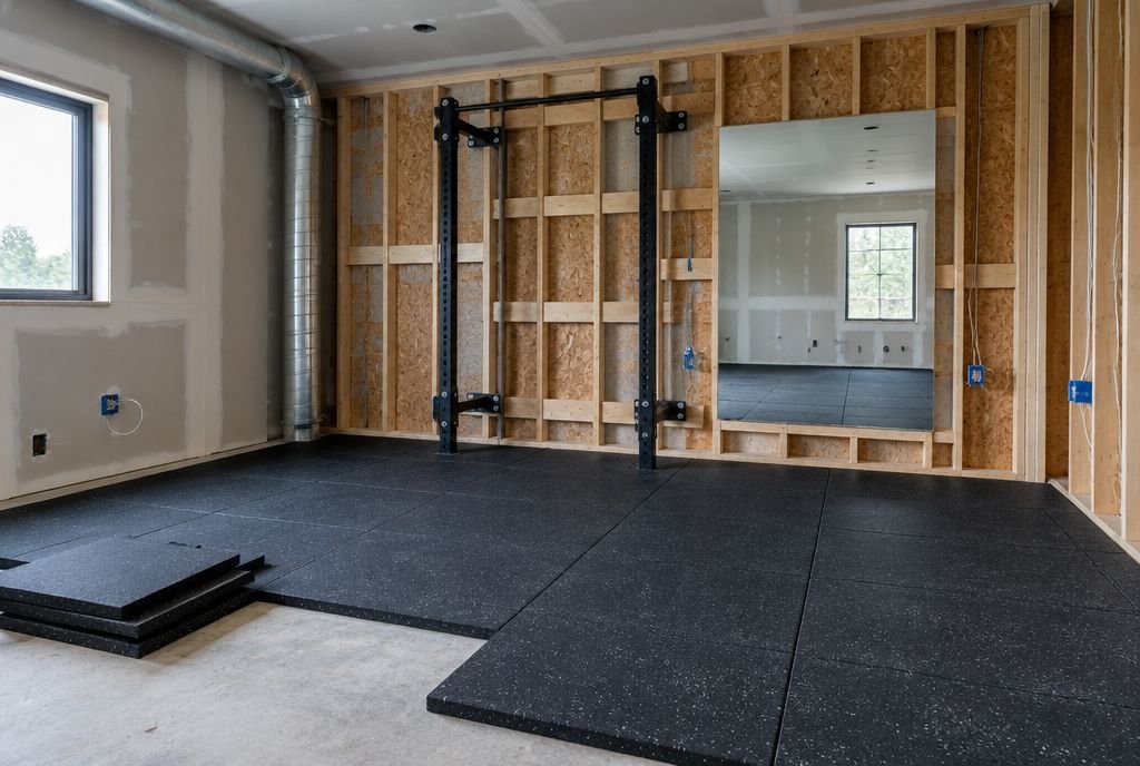 A home gym under construction