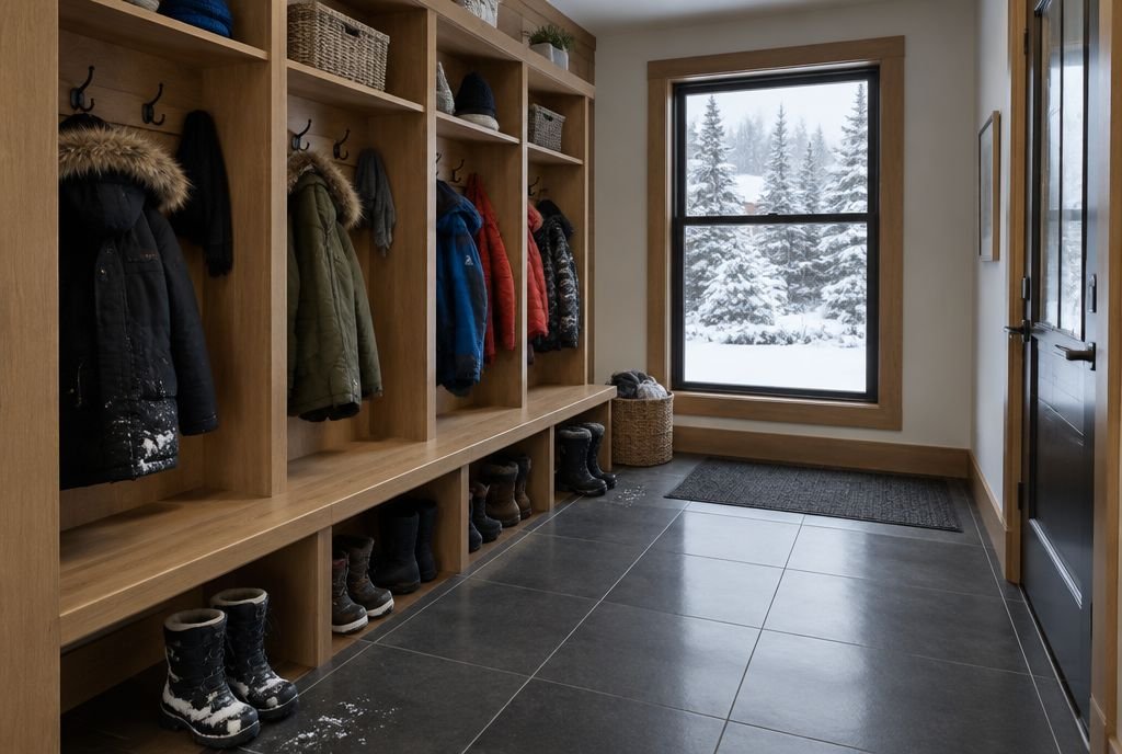 How to design a mudroom for a snowy climate