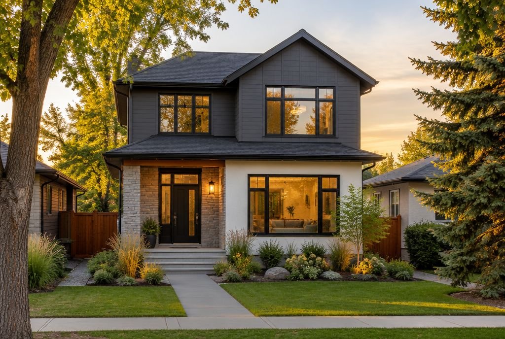 A renovated Calgary bungalow with a new modern second storey