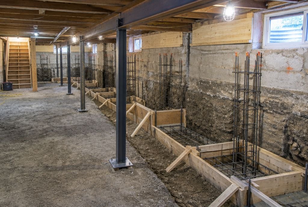 Basement underpinning and lowering in Calgary, finding the missing ceiling height