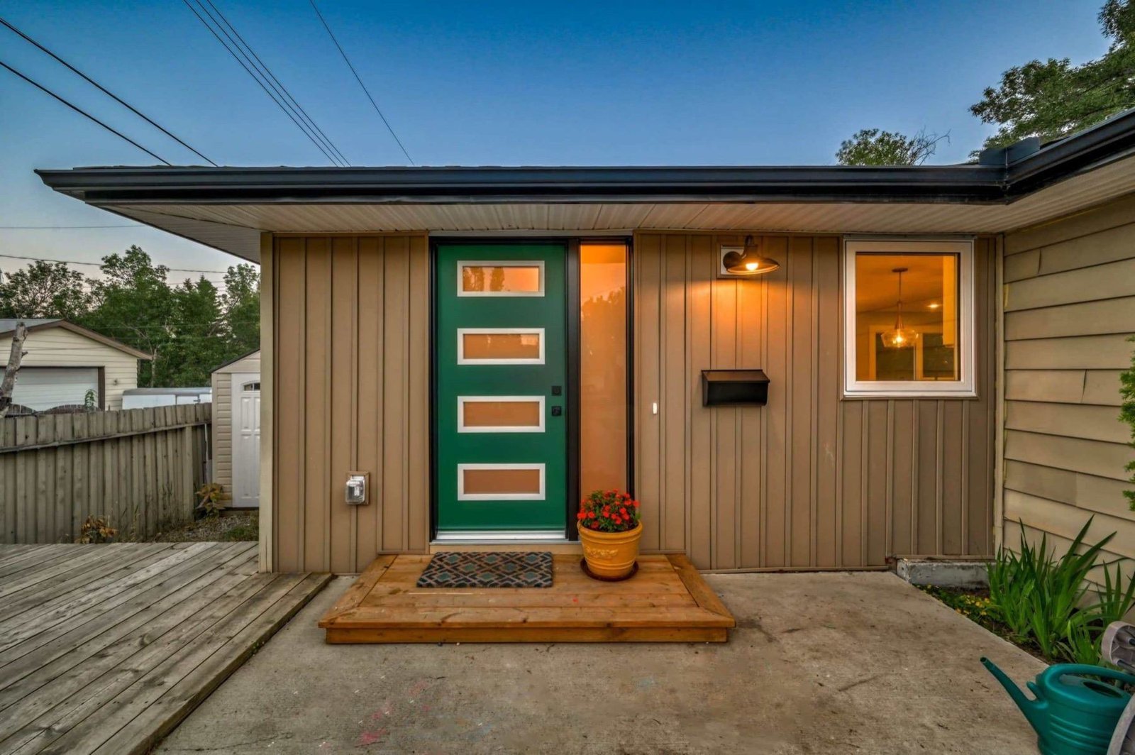 New siding and entry details on a Glenwood home