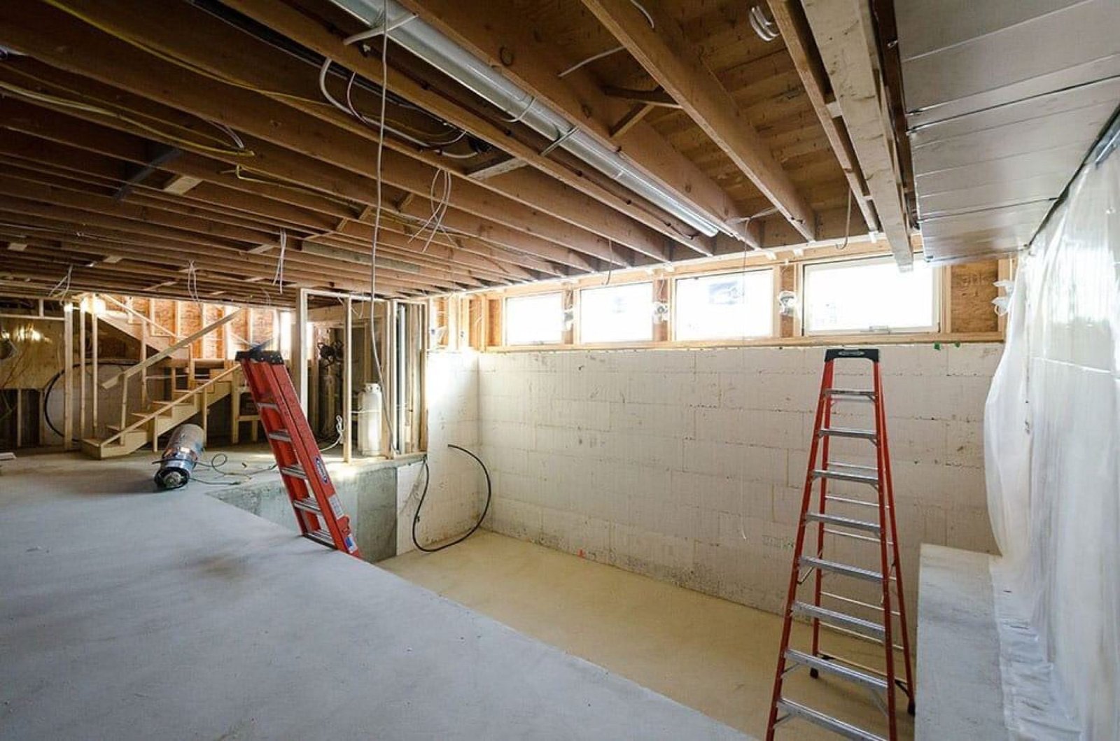 An unfinished Calgary basement before development
